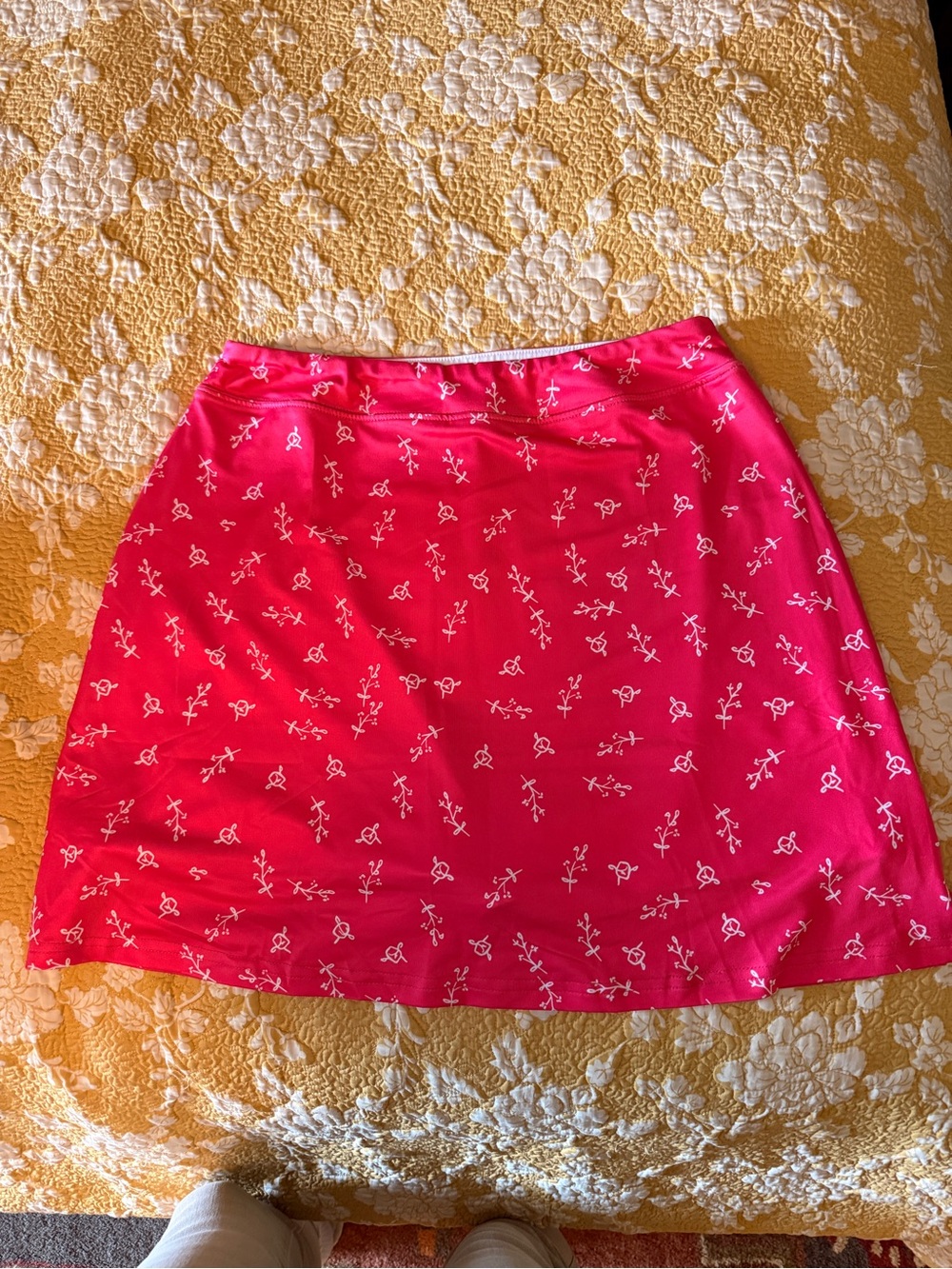 Ekouaer Pink Floral Athletic Golf Skort Medium Pull-On Active Skirt